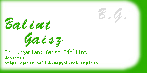 balint gaisz business card